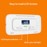 PANGAEA RV Carbon Monoxide & Propane Dual Gas Detector - Hard-Wired DC 12V, Large LCD Display, 85dB Loud Alarm, Easy Rest/Test Button - Ultimate Safety for Your Adventures (Flush Mount - White)
