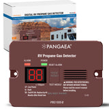 PANGAEA Digital RV Propane Gas Detector with 85dB Loud Alarm, DC 12V, for Trailer, Motorhome, Motorcoach (PRG1000-B, Surface Install Model, Brown)