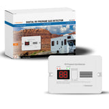 PANGAEA Digital RV Propane Gas Detector with 85dB Loud Alarm, DC 12V, for Trailer, Motorhome, Motorcoach (PRG1000-B, Surface Install Model, White)