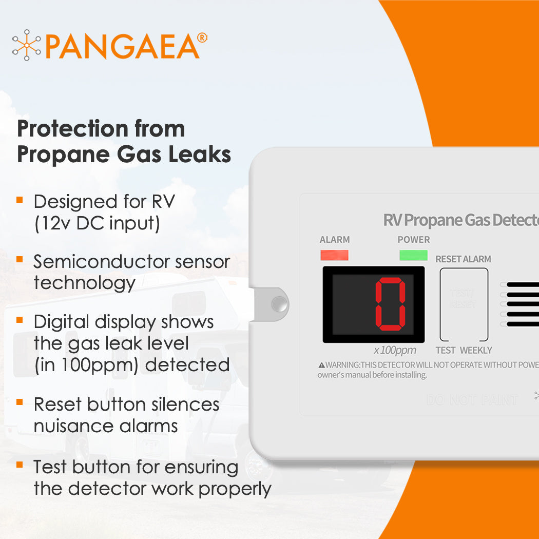 Digital RV Propane Gas Detector – 85dB Alarm, 12V, Highly Sensitive Semiconductor Sensor, Test/Reset Button, Replacement For Safe-T-Alert 20/30/40 Series