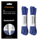 PANGAEA [2 Pairs] Pack Waxed Round Oxford Shoe Laces for Dress Shoes Chukka 3/32" Thin (Multiple Colors & Sizes Available)