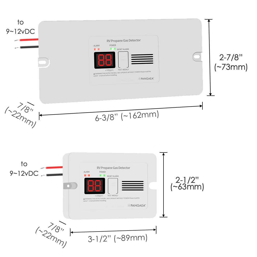 VITITE RV Propane Gas Detector, Digital RV Propane/LPG Gas Alarm, DC 12V -  Designed for Motorhome Travel. 85dB Alarm; (Surface ＆ Flush Mount- White  R501) 