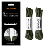 PANGAEA [2 Pairs] Pack Waxed Round Oxford Shoe Laces for Dress Shoes Chukka 3/32" Thin (Multiple Colors & Sizes Available)