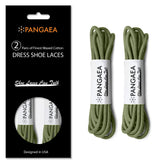 PANGAEA [2 Pairs] Pack Waxed Round Oxford Shoe Laces for Dress Shoes Chukka 3/32" Thin (Multiple Colors & Sizes Available)